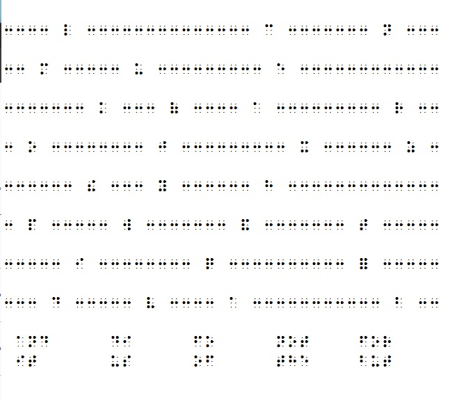 Braille word search worksheet